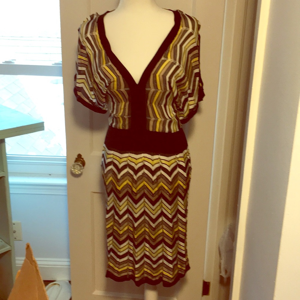 Sheer laundry dress in blacks whites yellows grays